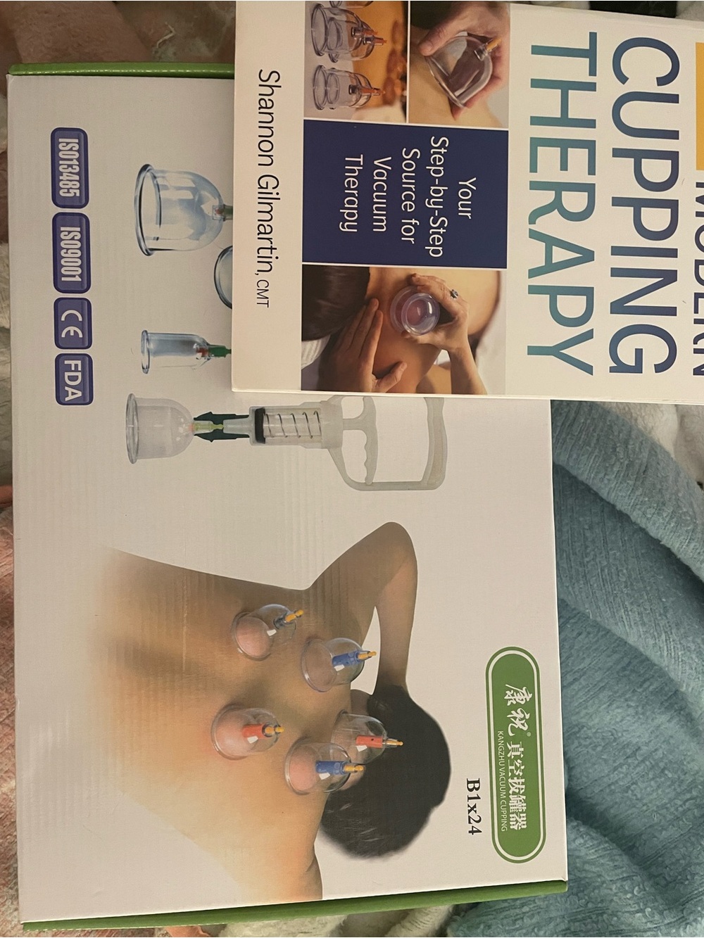 Cupping Therapy Vacuum Set - Clear Cups (White/Silver Pump)